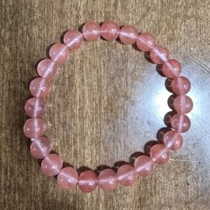 Red Watermelon Tourmaline Crystal Bracelet 8 mm